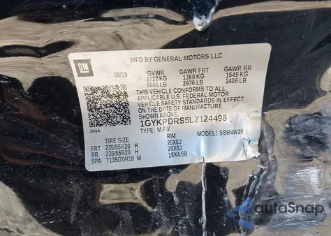 2020 Cadillac Xt6 Awd Premium Luxury from USA, damaged, VIN 1GYKPDRS5LZ124498